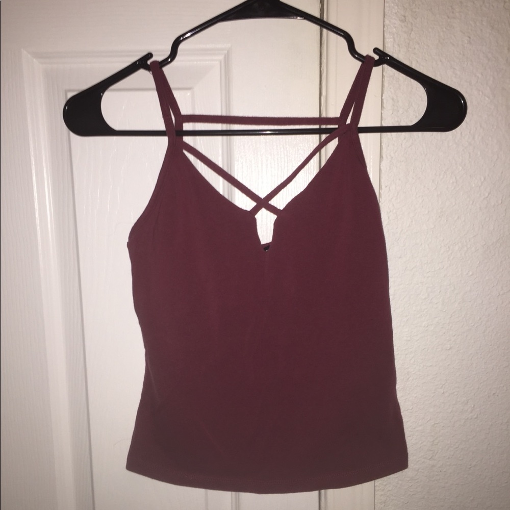Burgundy spaghetti strap shirt